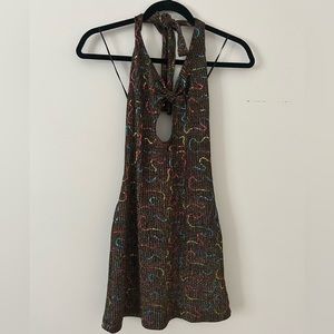 Urban Outfitters Sparkle Halter Dress w/ cutout